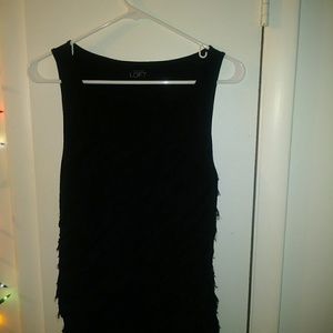 Loft front ruffled sleeveless shirt